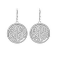 Alison & Ivy Classic Bordered Recessed Monogram Lever Back Earrings - 25 mm